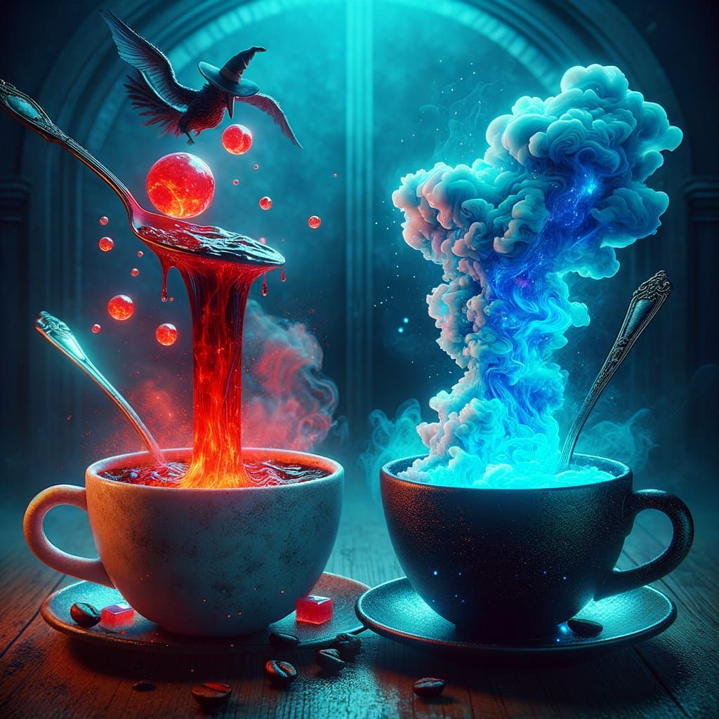 Magical Lab Breakfast: Glowing Jellies & Enigmatic Coffee