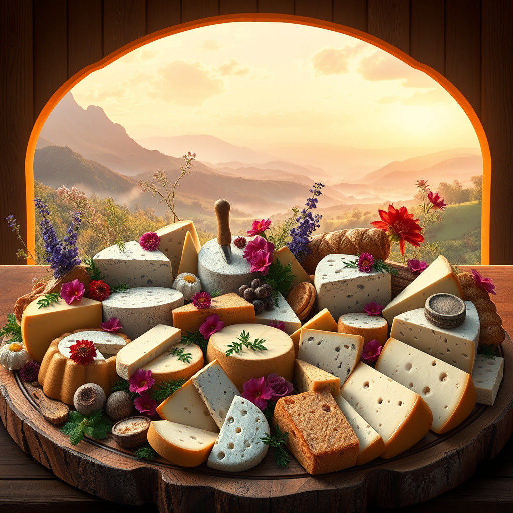 Majestic Cheese Platter in Detailed Matte Painting