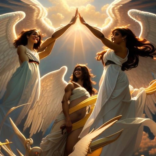 Angels Open Heaven's Gates: Majestic Digital Art