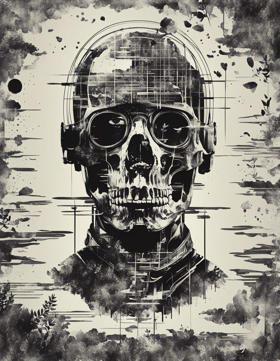 Surreal X-Ray Vector in Double Exposure