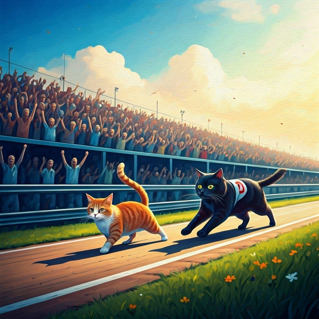 Charming Finish Line Frenzy in Vibrant Watercolor