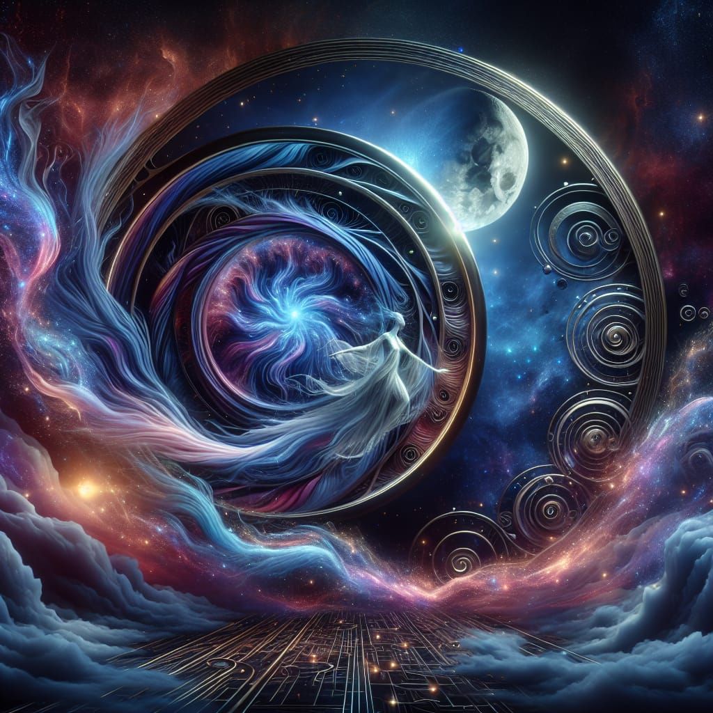 Mystical Dream Weaver in a Cosmic Dreamscape