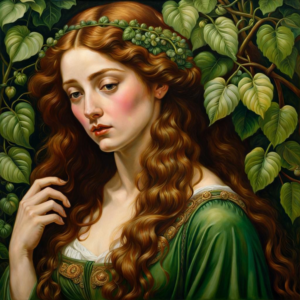 Lancelot Healed in Pre-Raphaelite Garden