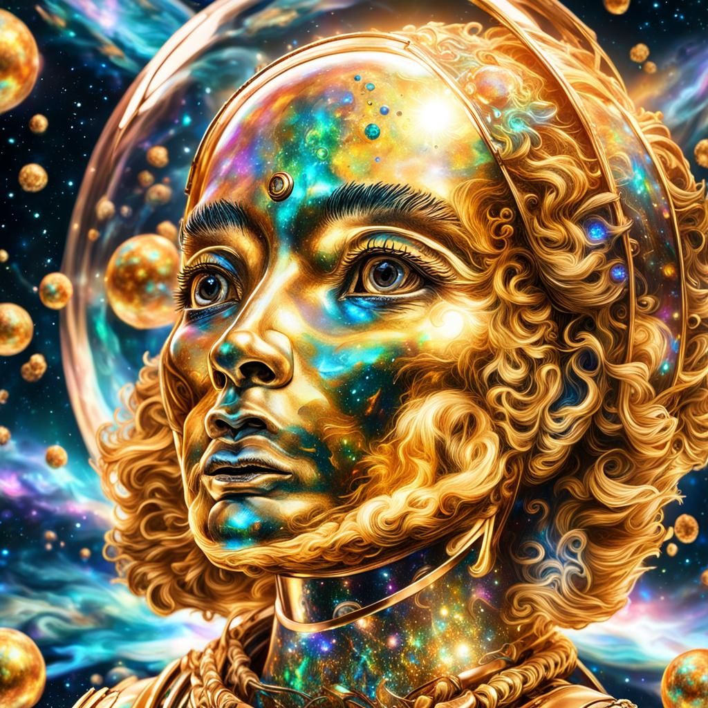 Golden Doll Head in Space, Visionary Art