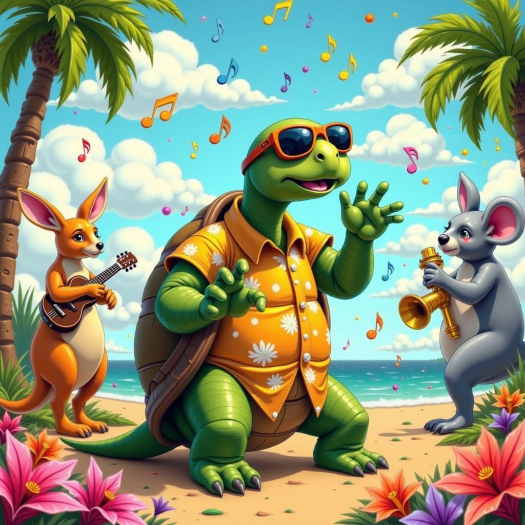 Singing Turtle Concert in Australia: Whimsical Animal Band