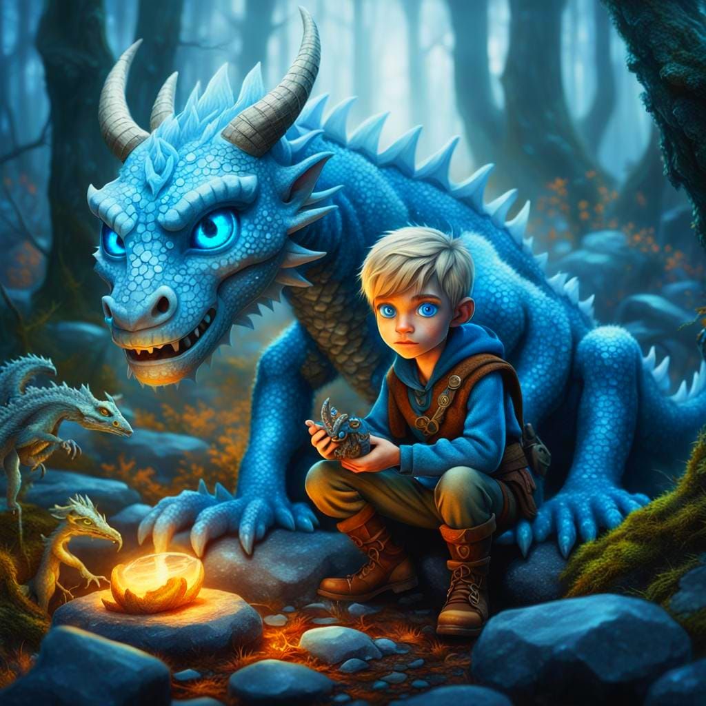 Pixar Style Viking Boy with Blue Eyes