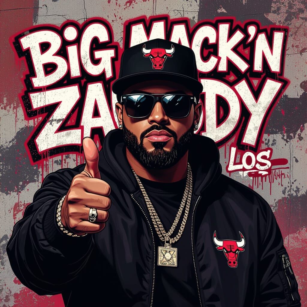 Stylish Man with Graffiti Background in Vibrant Polychromati...