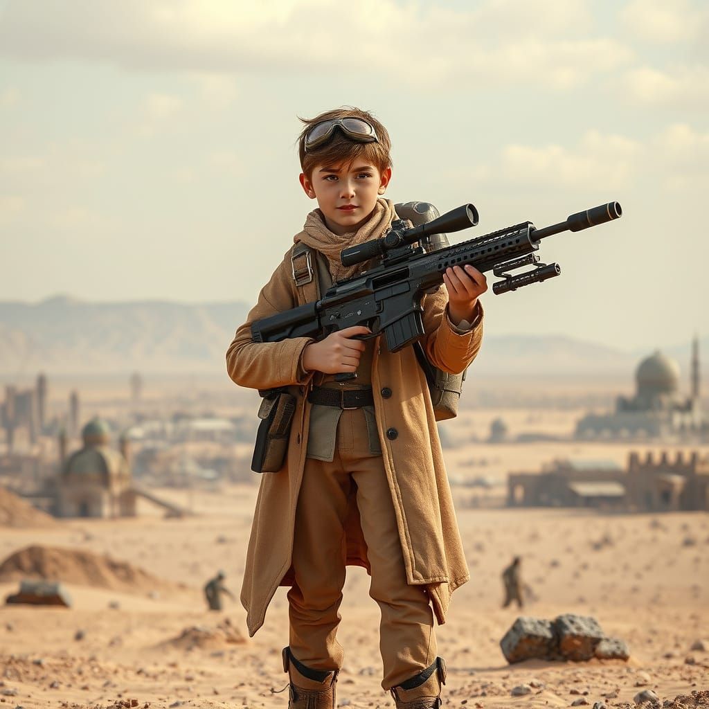 Nomadic Warrior in Post-Apocalyptic Wasteland