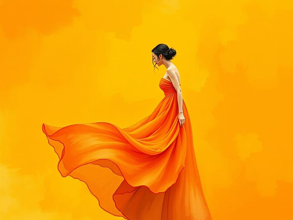 Elegant Woman in Garden, Pixar-Style 3D Art