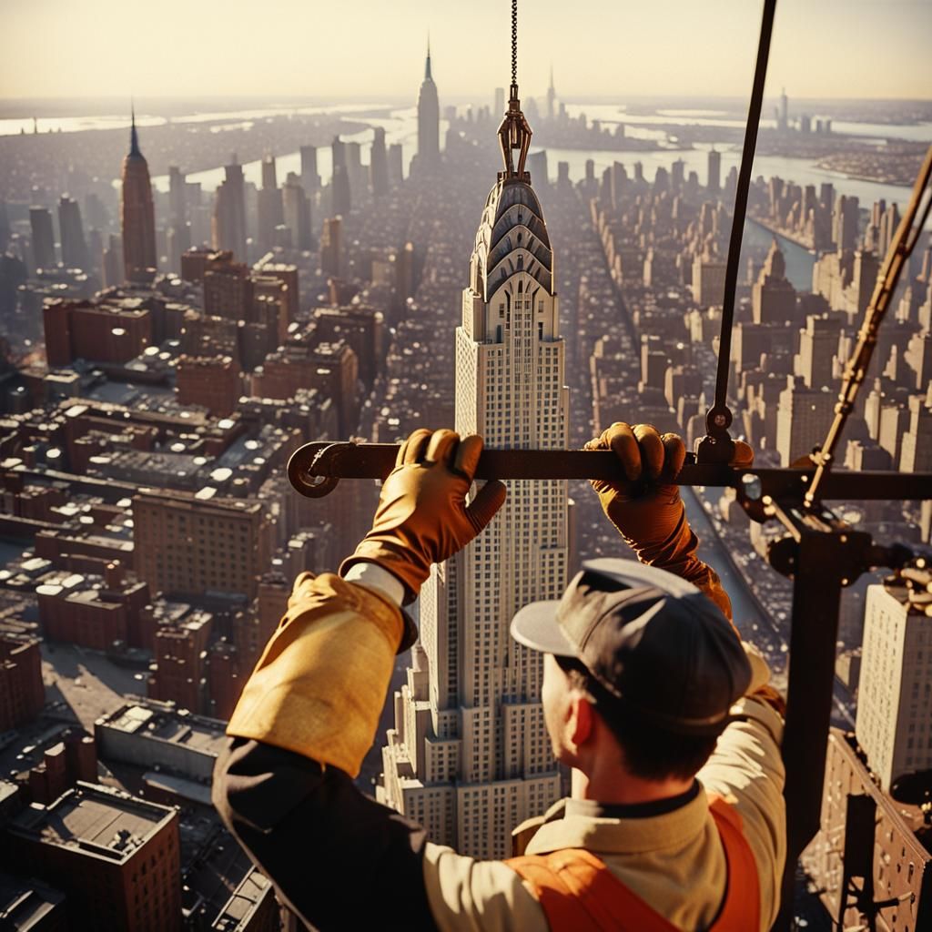 Empire State Builder Above 1930s New York City