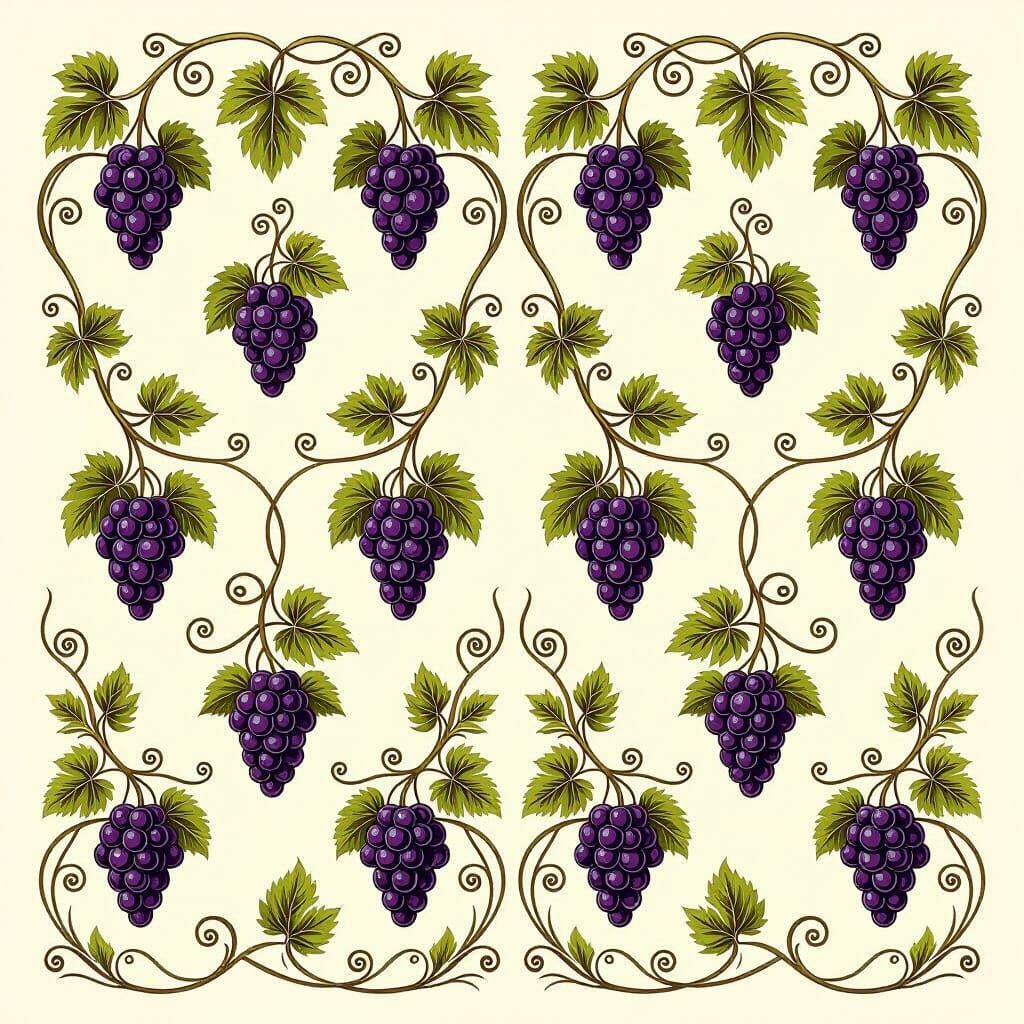 Art Nouveau Grape Vine Sock Design