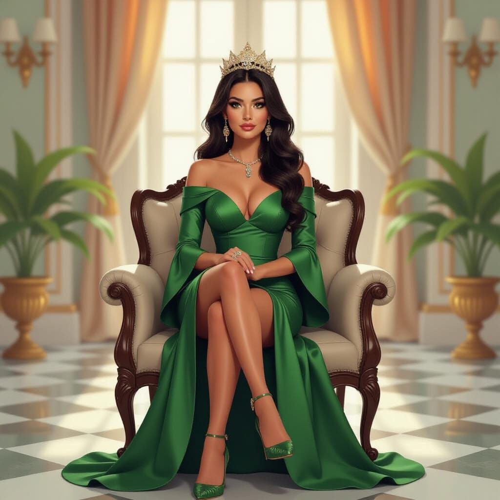 Frog Celebrity in Luxurious Setting, Moebius Style