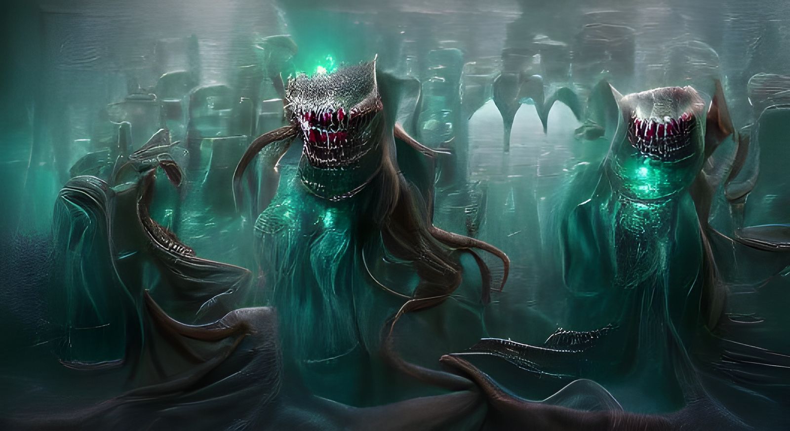 Sinister R'lyeh: A Dark Fantasy Illustration