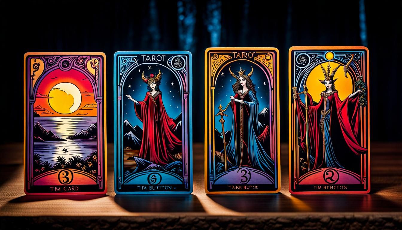 Tarot Cards in the Style of Tim Burton