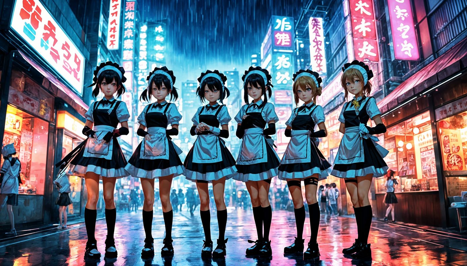 Surreal Tokyo Ninja Maid Cafe Scene