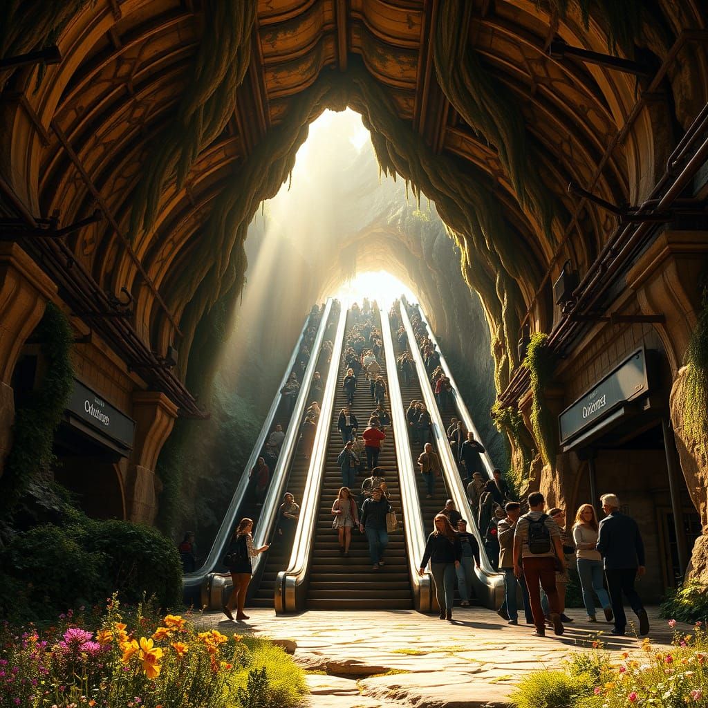 Majestic Subway Station in Whimsical, Natural Light