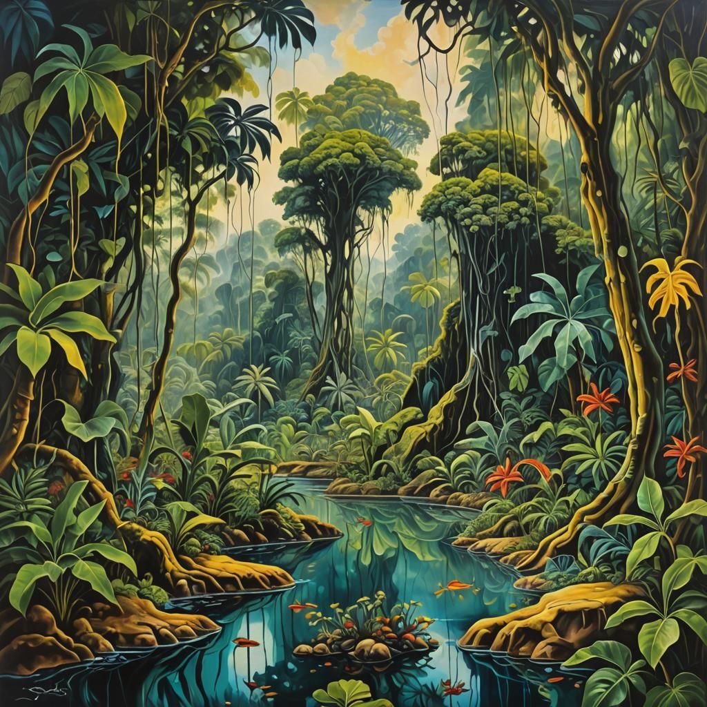 Surreal Seychelles Jungle: A Dali-esque Dreamscape