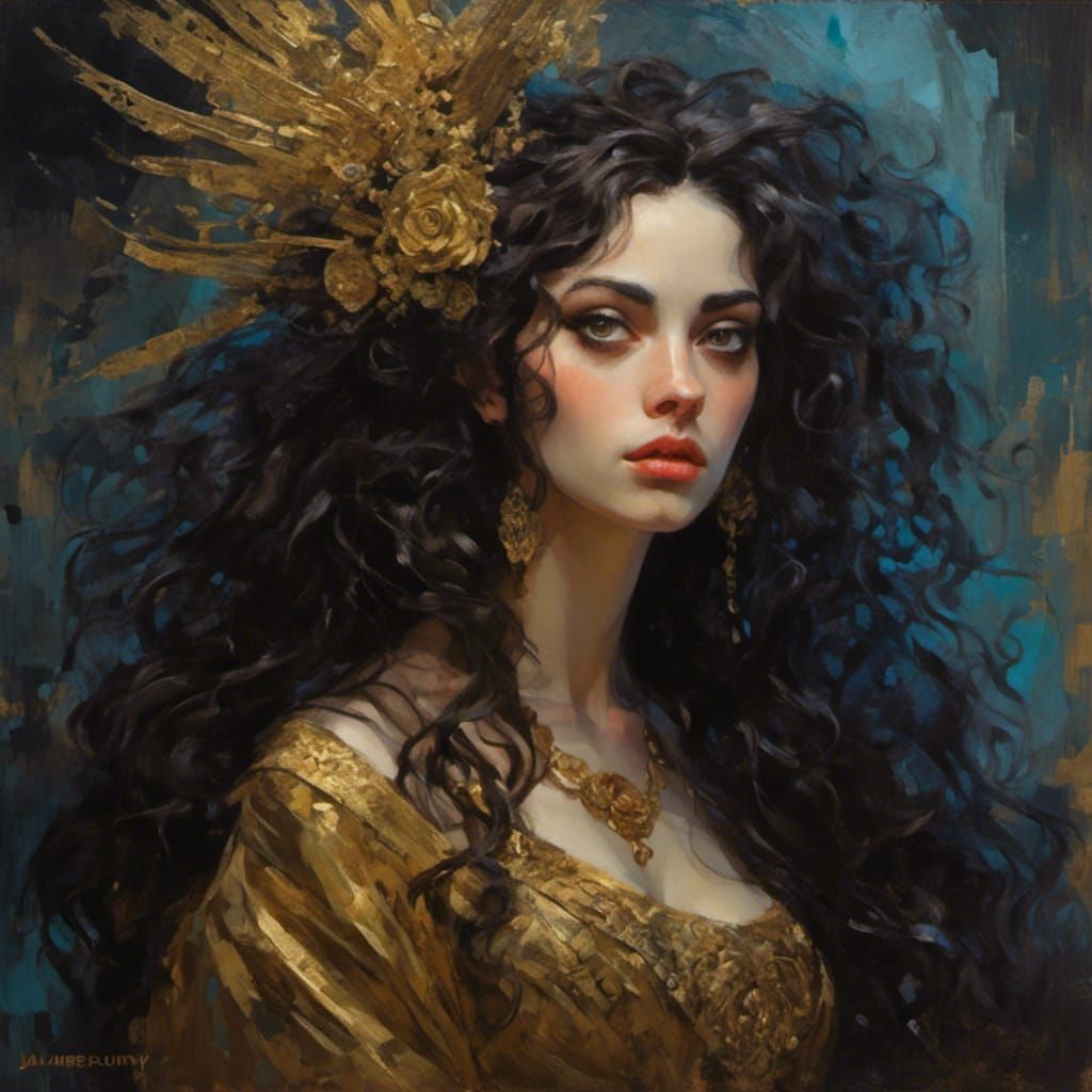 Captivating Portrait of Woman in Oil Painting Style