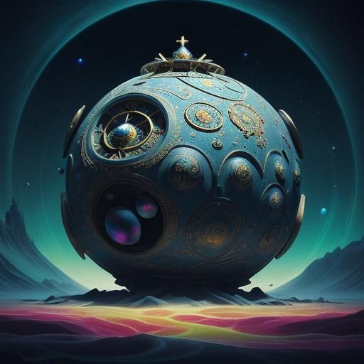 Saints Boris and Gleb in Surreal Space Journey