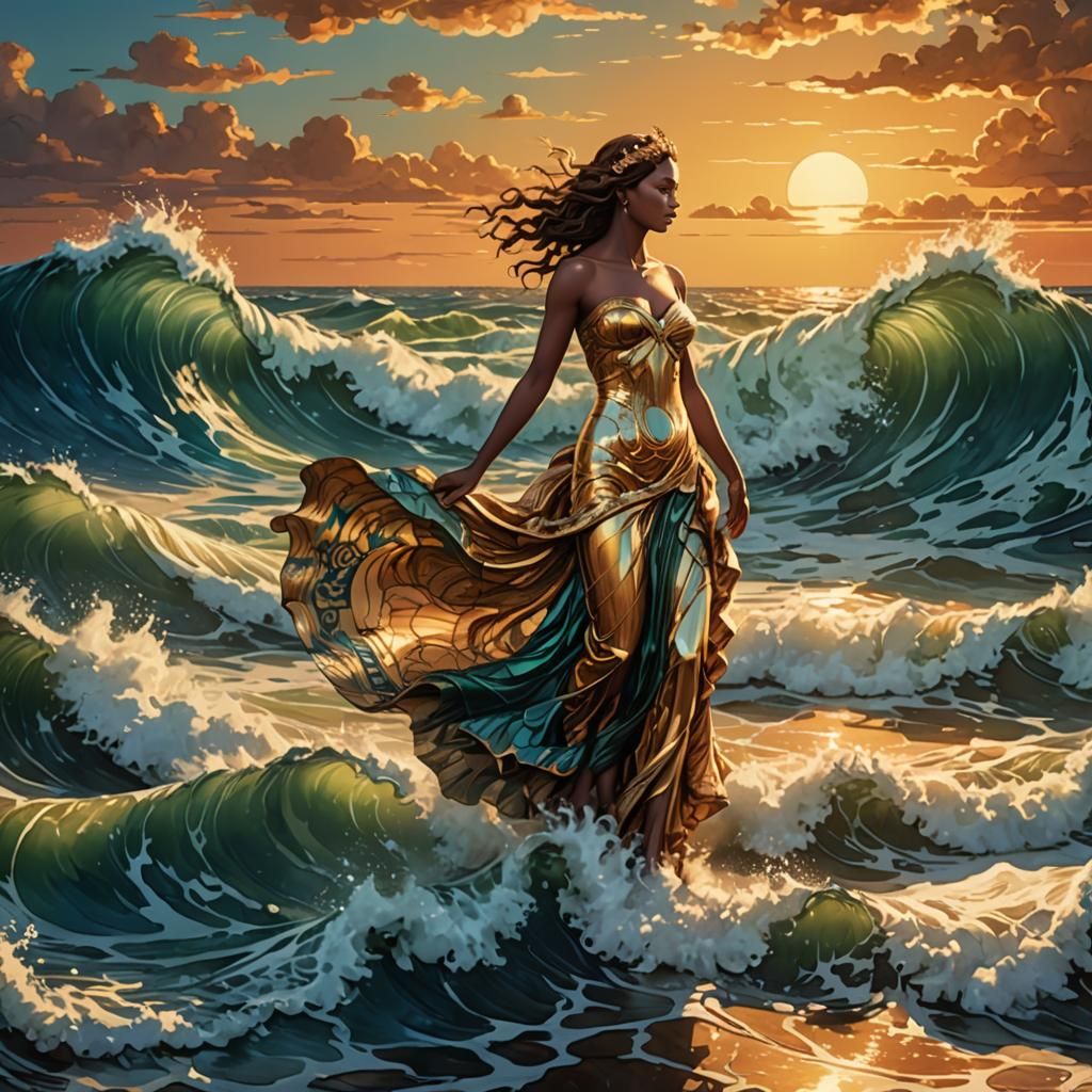 Venus Rising from the Sea: Art Deco Seascape