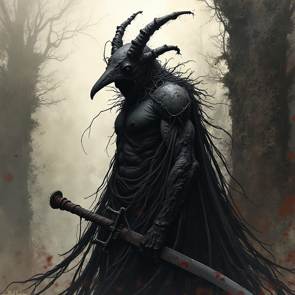 Dark, Post-Apocalyptic Cityscape in Grimdark Style