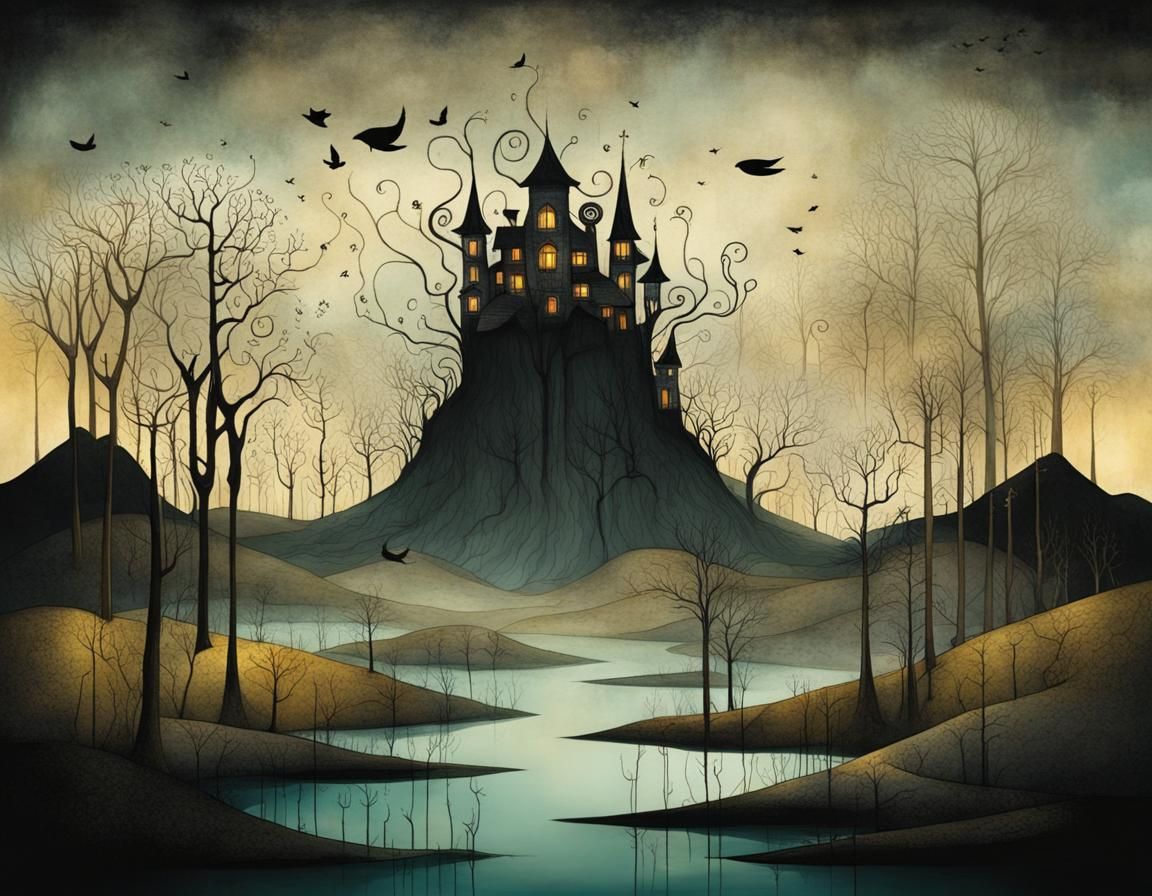 Surreal Landscape in Dreamlike Style