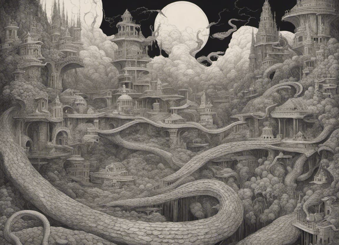 Dystopian Serpent World: Elaborate Landscape