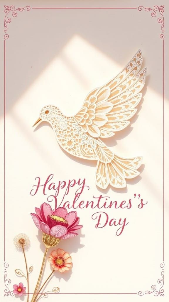 Romantic Valentine's Day Illustration in Pastel Hues