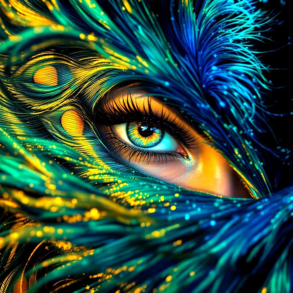 A Regal Peahen's Captivating Gaze