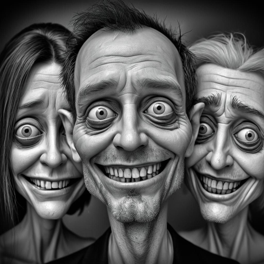 Uncanny Valley Figures in Burtonesque Caricature