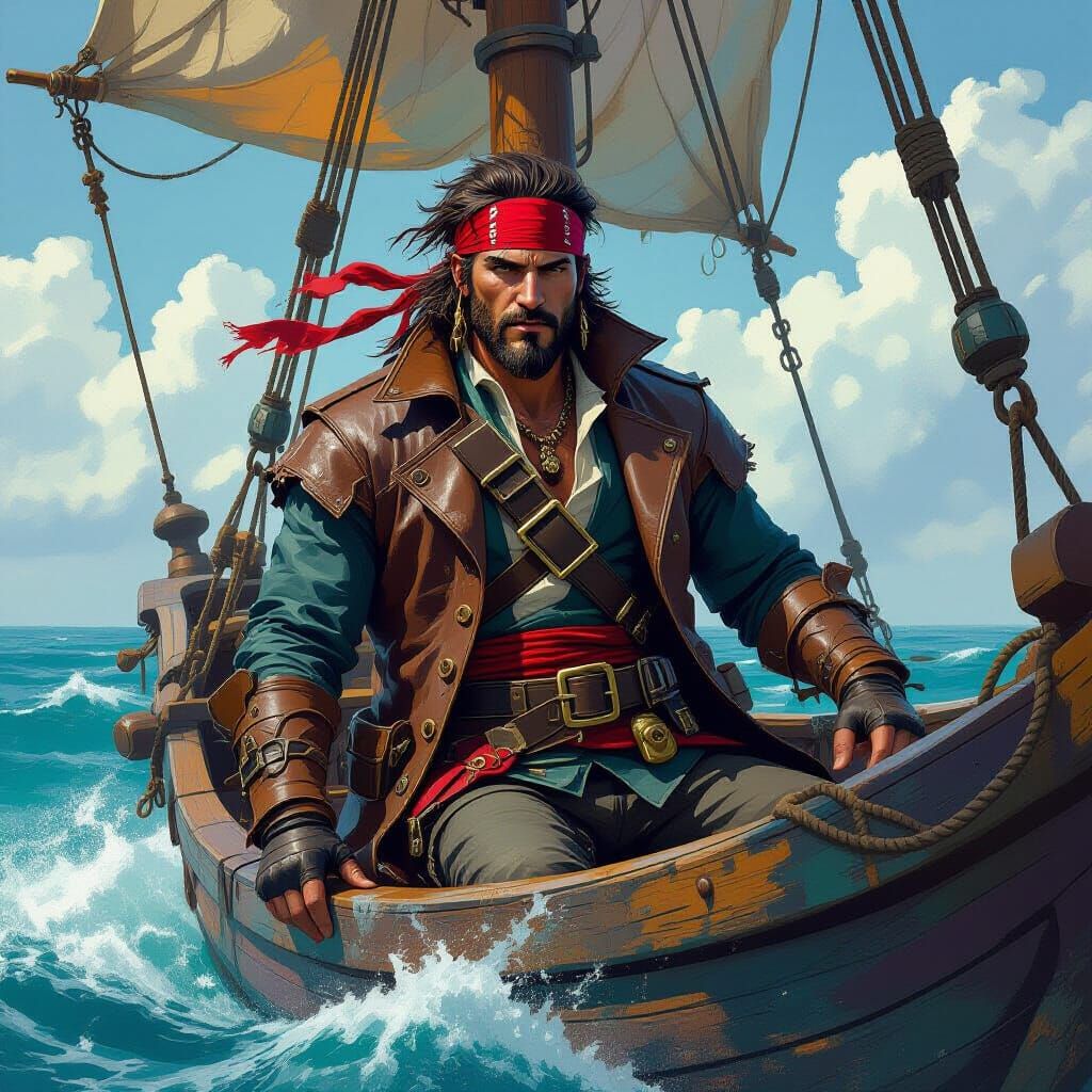 Dragon Pirate Sails the High Seas in Sci-Fi Style