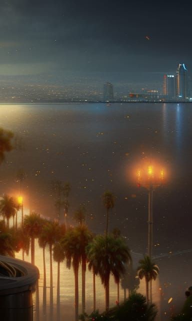 San Diego in Christmas 8k resolution concept art hyperdetailed detailed matte painting bokeh by Greg Rutkowski 8k resolu...