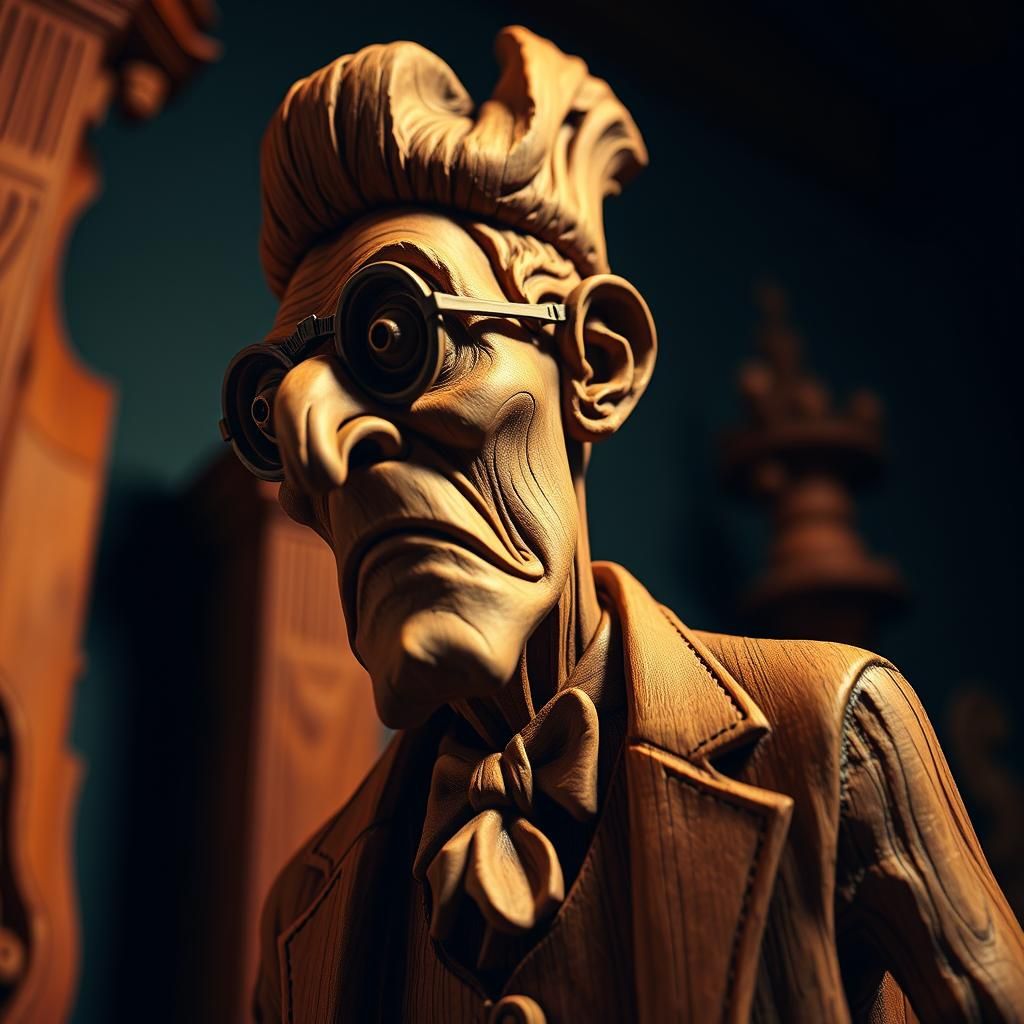 Kentucky Bluewood Statue of Eccentric Professor