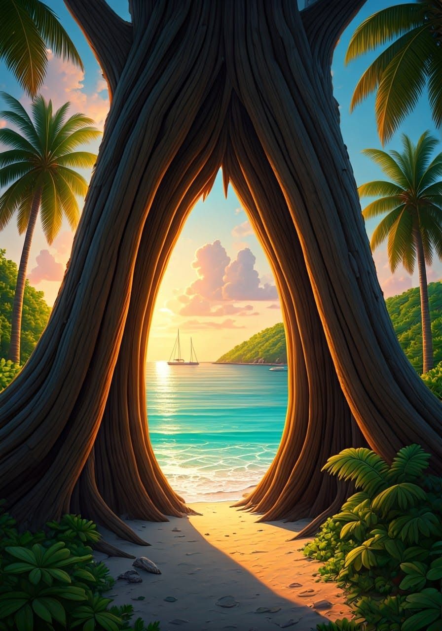 Caribbean Paradise Unveiled in Digital Art