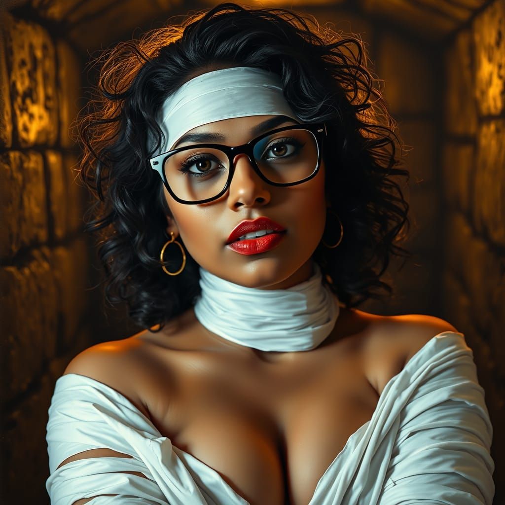 Seductive Mummy: An Oil Painting