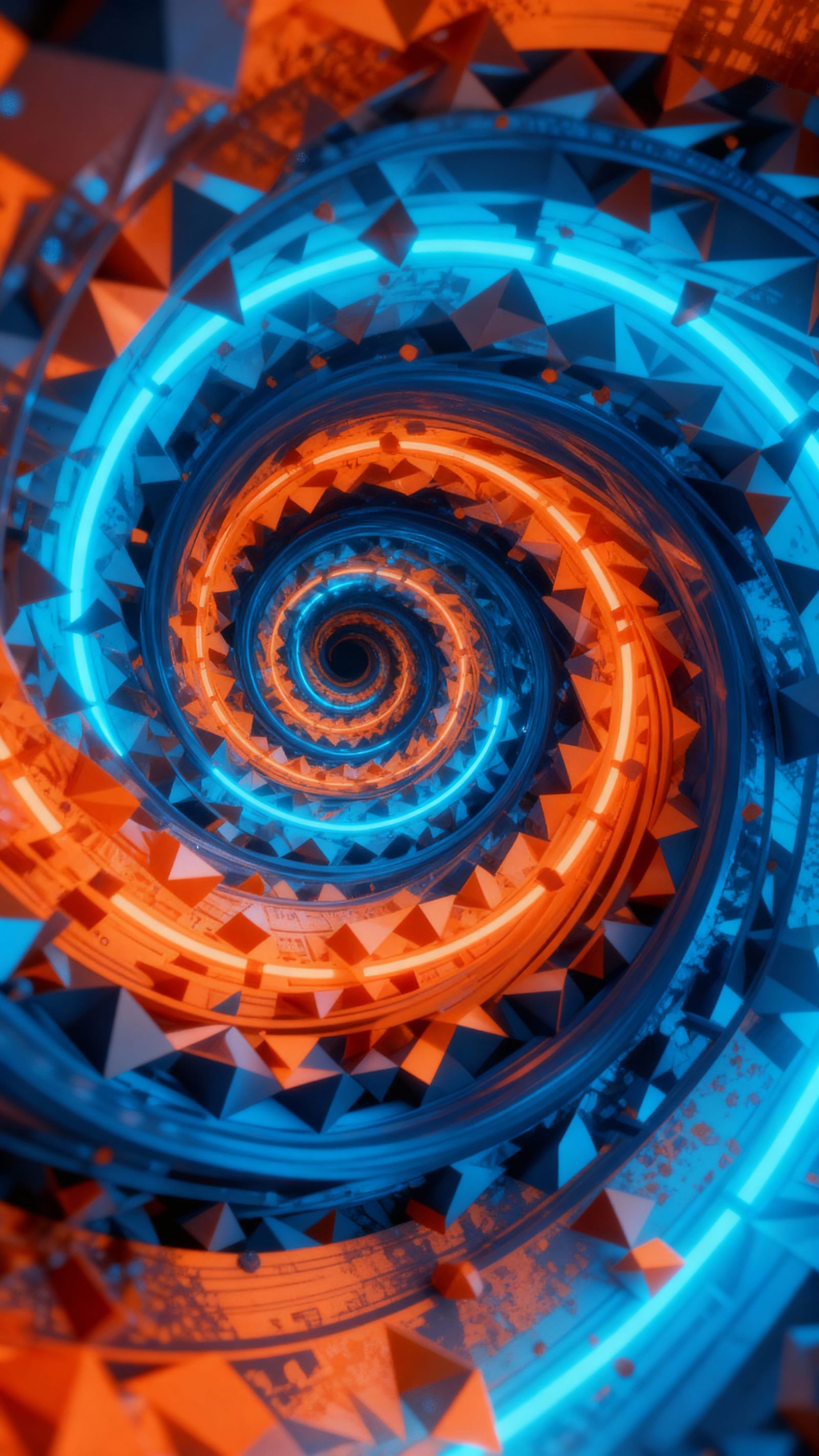 Vibrant Abstract Digital Art Wallpaper with Swirling Vortex