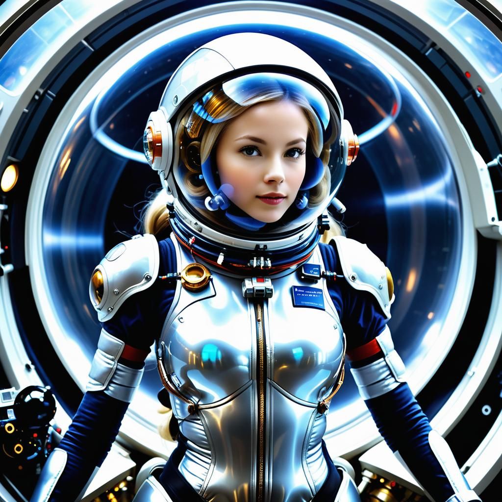 Woman in Bubble Space Helmet, Romantic Academia Sci-Fi