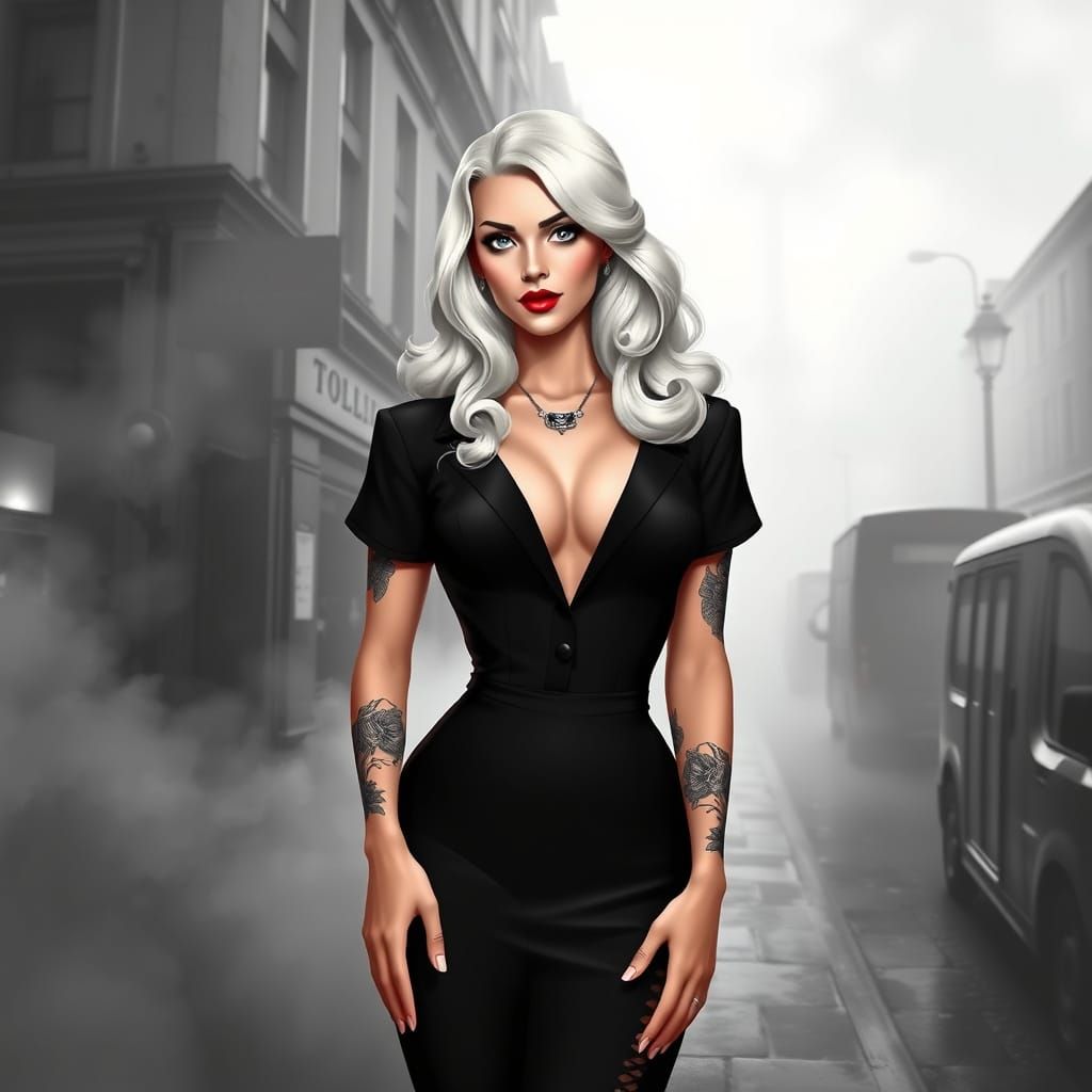 Swedish Pinup Goddess in Foggy London