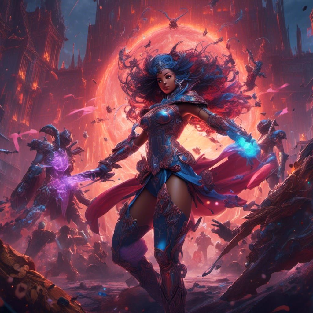 Camerahead Superhero Posing in Battle, Detailed Digital Art