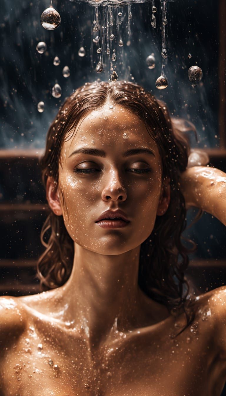 Sensual Sauna Scene in Hyper Realistic Digital Art