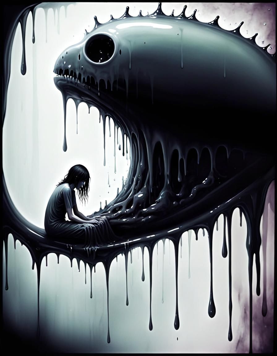 Surreal Gloomy Abstract Image of Fatigue and Despair