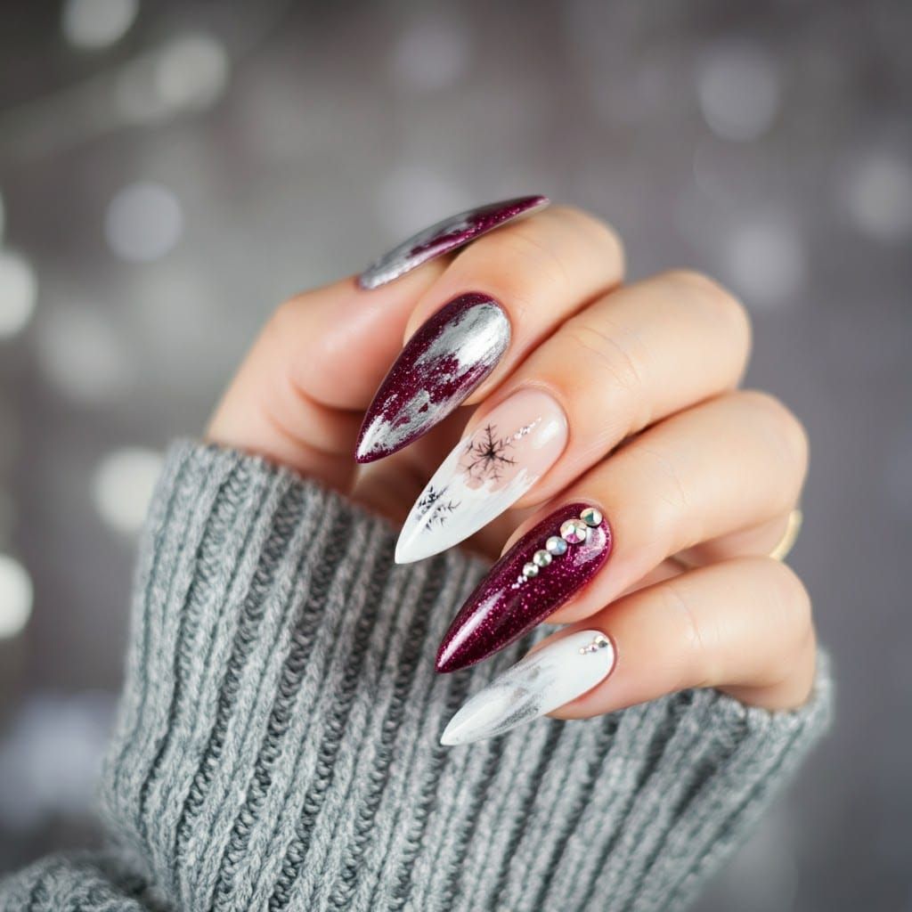 Elegant Nail Art in Impressionist Style