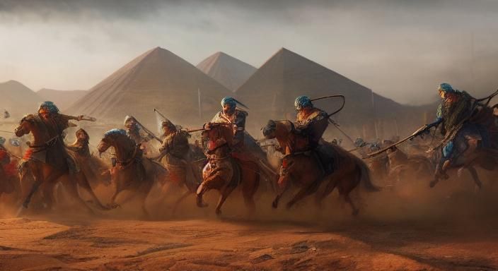 Epic Battle of Antiquity: Detailed Matte Painting