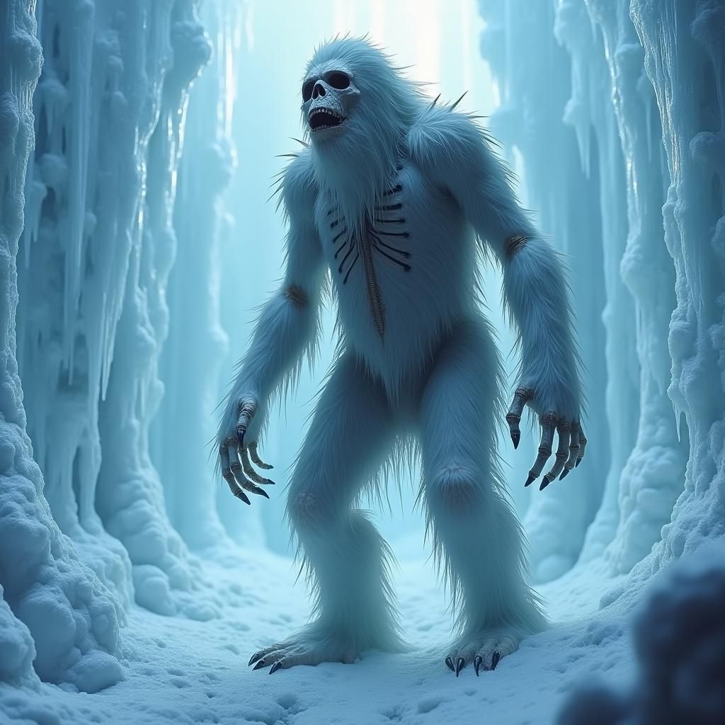 Frozen Wookiee Skeleton in Icy Crystal Wall