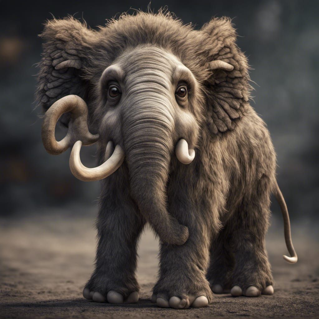 Hyperrealistic Mammoth Baby in High Definition