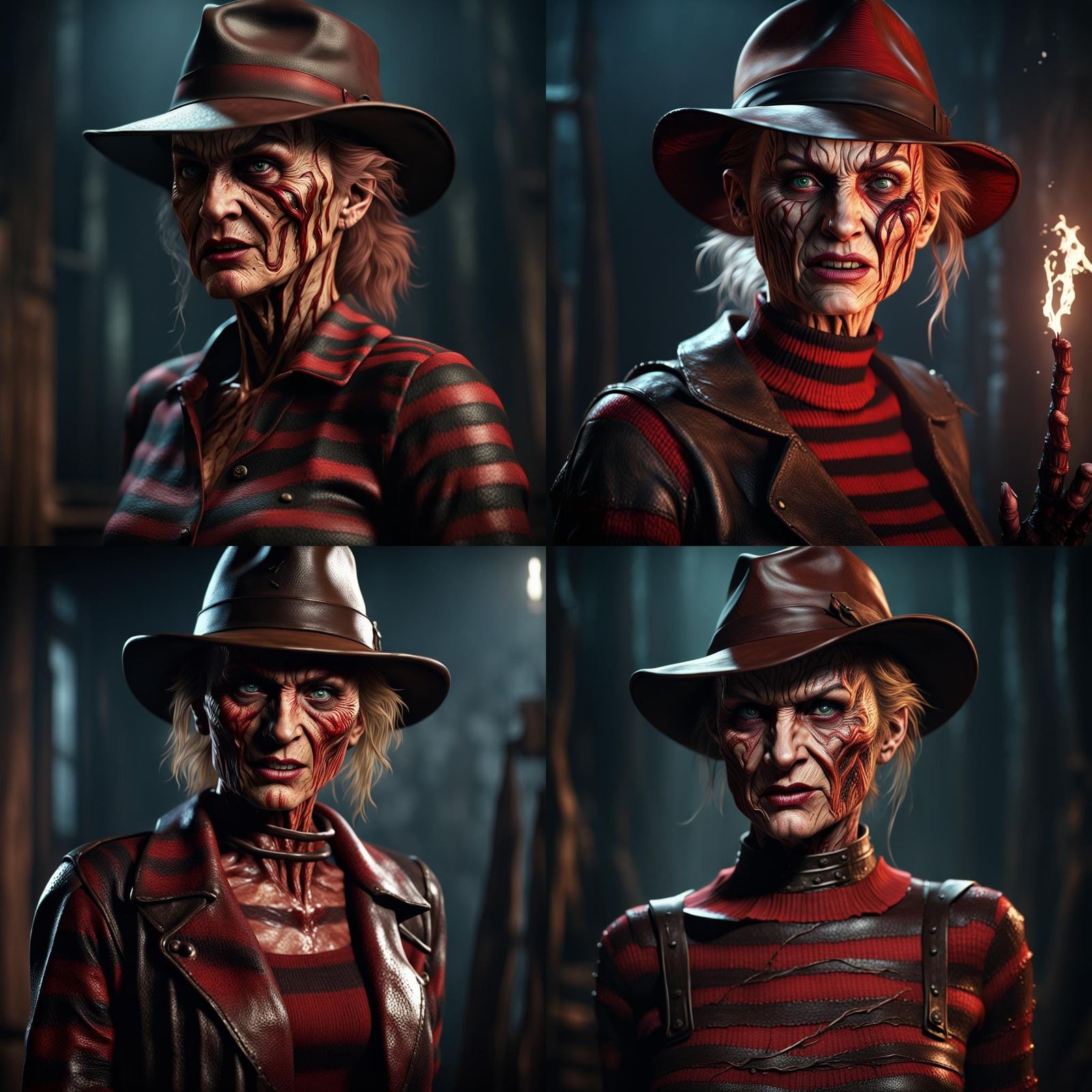 Female Freddy Krueger in Detailed Matte Painting