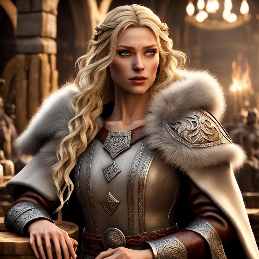 Beautiful Viking Woman in Detailed Armor