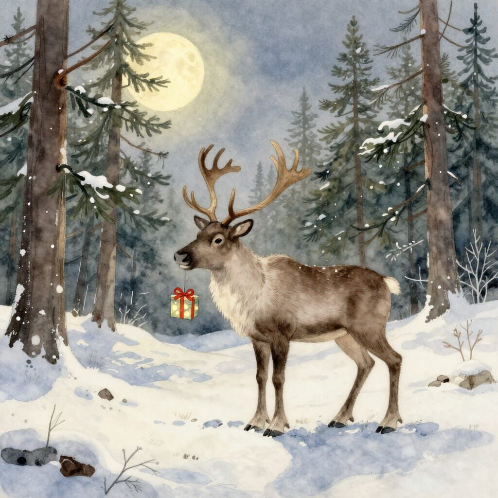 A lone reindeer
