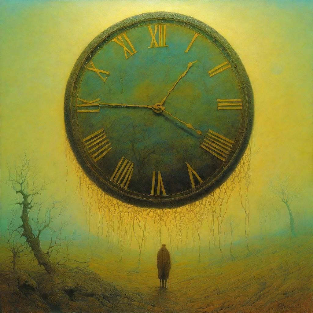 Surreal Clocks Strike Thirteen: Dark Fantasy Art
