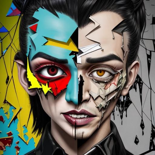 Fragmented Male Face in Surreal Digital Collage